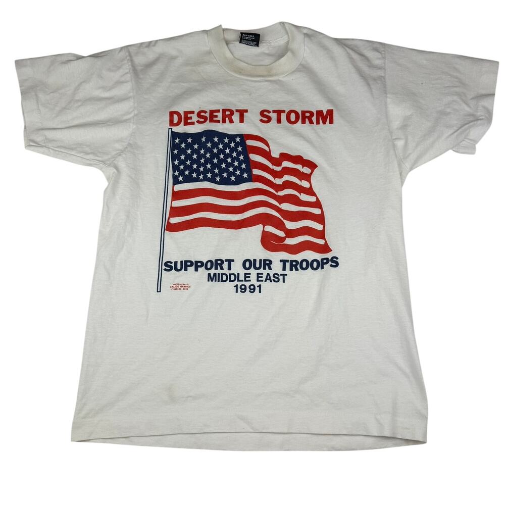 Vintage Screen Stars Best Desert Storm Support Our Troops Tee L